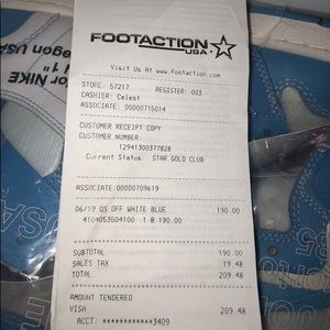 NIKE x OFF-WHITE receipt